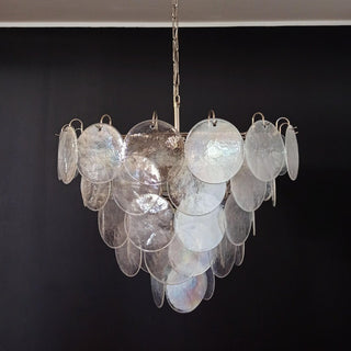 Murano Style Iridescent Glass Disc Chandelier — Modern Ceiling Light