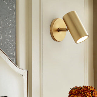 Modern Minimalist Round Cylinder Iron Spotlight 1-Light Wall Sconce Lamp For Bedroom