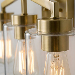 Brassiq Industrial Glass Cylinder Wall Lamp - Vintage Style Bathroom Vanity Light