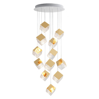 Square Cascading Cube Cluster Pendant Light