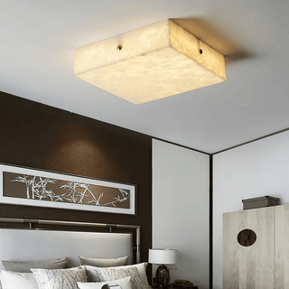 Vephaeth Minimalist Alabaster Flush Mount - Blowlighting
