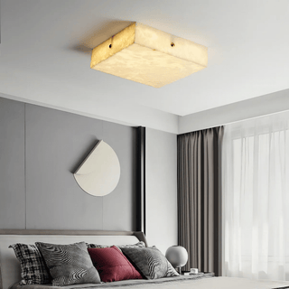 Vephaeth Minimalist Alabaster Flush Mount - Blowlighting