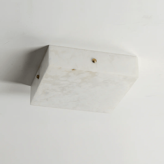Vephaeth Minimalist Alabaster Flush Mount - Blowlighting