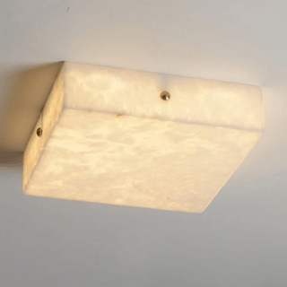 Vephaeth Minimalist Alabaster Flush Mount - Blowlighting