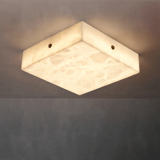 Vephaeth Minimalist Alabaster Flush Mount - Blowlighting