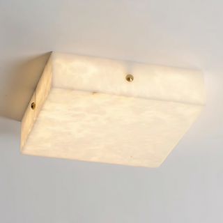 Vephaeth Minimalist Alabaster Flush Mount - Blowlighting