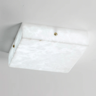 Vephaeth Minimalist Alabaster Flush Mount - Blowlighting