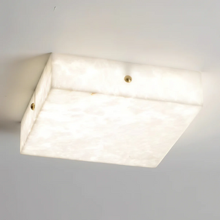 Vephaeth Minimalist Alabaster Flush Mount - Blowlighting