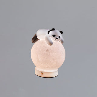 Contemporary Creative Rechargeable Iron Resin PLA Ball Moon Planet Bear Panda Rabbit LED Table Lamp Night Light For Bedside