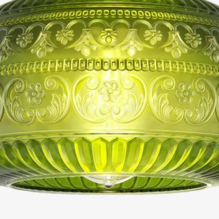 Lurex Stained Pattern Glass Flush Mount Ceiling Light - Engraved Design and Decorative Indoor Lighting U21