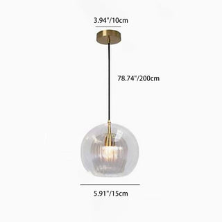 Contemporary Nordic Round Orb Iron Glass 1-Light Pendant Light For Dining Room