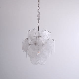 Aqua White Glass Murano Chandelier