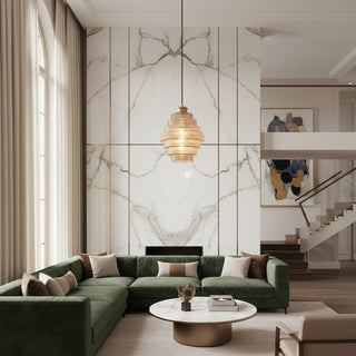Bottis  Striped Glass Bottle Pendant Lamp with Artistic Vertical Shade U19