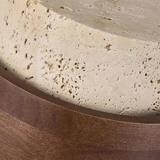 Stonel Contemporary Travertine Cylinder Pendant Lamp with Wood Frame U14