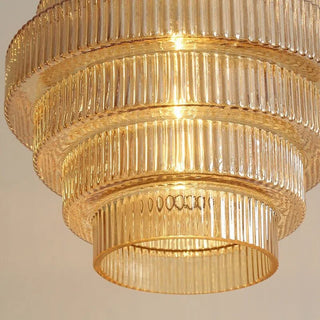 Bottis  Striped Glass Bottle Pendant Lamp with Artistic Vertical Shade U19
