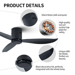 Spar Minimalist Metal Ceiling Fan No Light
