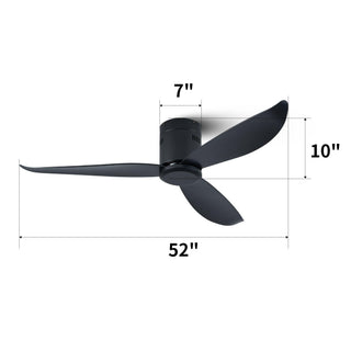 Spar Minimalist Metal Ceiling Fan No Light