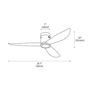 Spar Minimalist Metal Ceiling Fan No Light