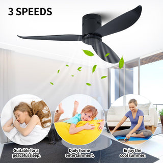 Spar Minimalist Metal Ceiling Fan No Light