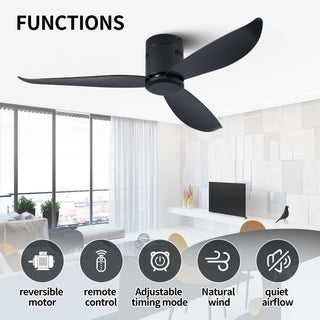 Spar Minimalist Metal Ceiling Fan No Light