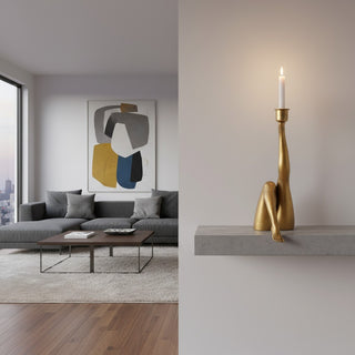 Kickra  Modern Designer Candle Holder with Gold Leg-Inspired Base U22