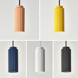 Contemporary Nordic Round Cylinder Iron Aluminum 1-Light Pendant Light For Bedroom