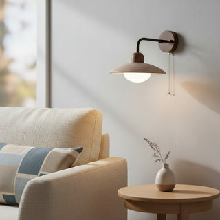 Discra Minimalist Sculptural Circular Wall Lamp —  Natural Style Wall Fixture for Hallway and Bedroom U18