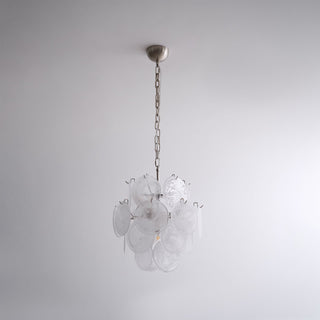 Aqua White Glass Murano Chandelier