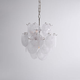 Aqua White Glass Murano Chandelier