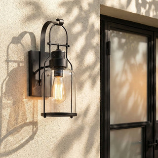 Ivoran Industrial Cylinder Wall Sconce - Glass Shade Design, Modern Wall Lighting U12