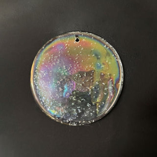 Murano Style Iridescent Glass Disc Chandelier — Modern Ceiling Light