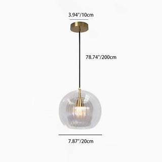 Contemporary Nordic Round Orb Iron Glass 1-Light Pendant Light For Dining Room