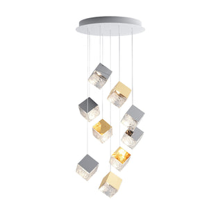 Square Cascading Cube Cluster Pendant Light