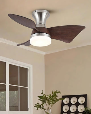 Aero Modern Brass  Wood Ceiling Fan Light