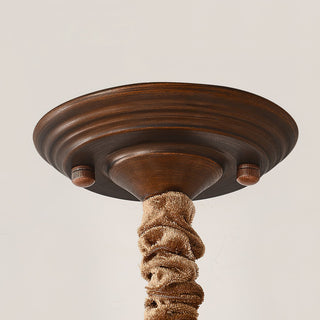 Orion Rustic Wood Metal Chandelier Glass Shades