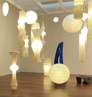 Akari E Sculptural Mulberry Paper Pendant Light