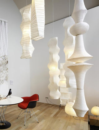 Akari E Sculptural Mulberry Paper Pendant Light