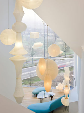 Akari E Sculptural Mulberry Paper Pendant Light