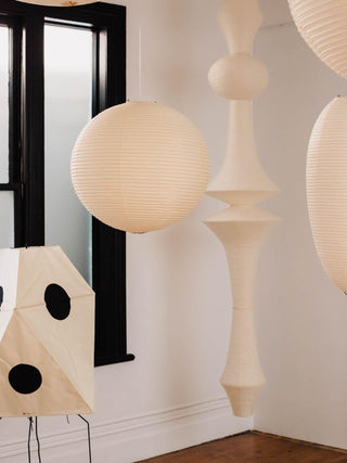 Akari E Sculptural Mulberry Paper Pendant Light