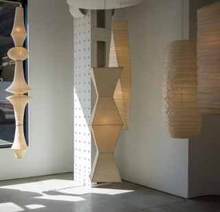 Akari E Sculptural Mulberry Paper Pendant Light