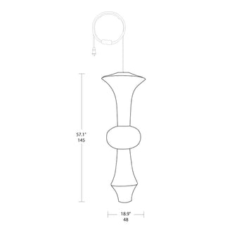 Akari E Sculptural Mulberry Paper Pendant Swag Light