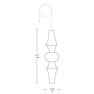 Akari E Sculptural Mulberry Paper Pendant Swag Light