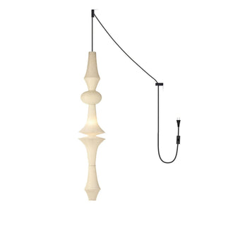 Akari E Sculptural Mulberry Paper Pendant Swag Light
