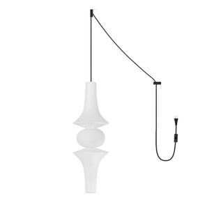 Akari E Sculptural Mulberry Paper Pendant Swag Light