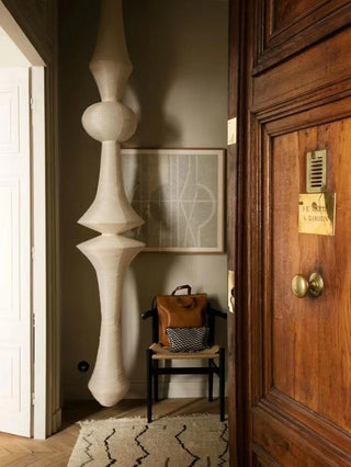 Akari E Sculptural Mulberry Paper Pendant Swag Light