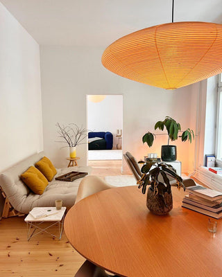 Akari Oval Organic Mulberry Paper Pendant Light