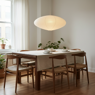 Akari Oval Organic Mulberry Paper Pendant Light