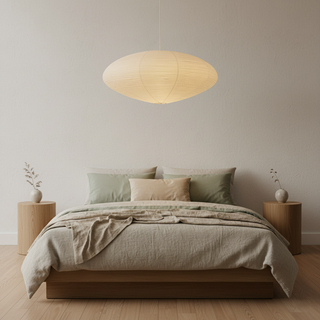 Akari Oval Organic Mulberry Paper Pendant Light