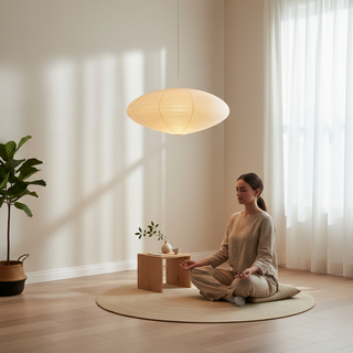 Akari Oval Organic Mulberry Paper Pendant Light