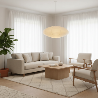 Akari Oval Organic Mulberry Paper Pendant Light